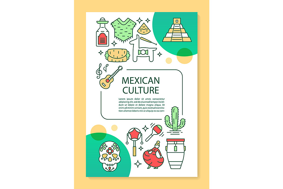 Mexican culture brochure template in Icons - product preview 8