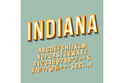Indiana vintage 3d vector lettering