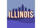 Illinois vintage 3d vector lettering
