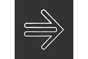 Double-lined arrow chalk icon