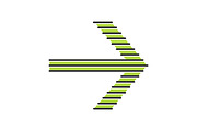 Green striped arrow color icon