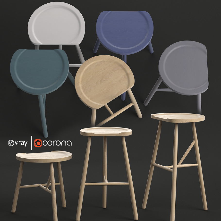 Puccio Stool in Furniture - product preview 2