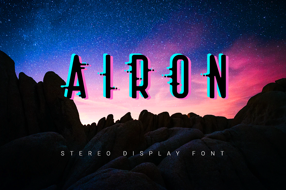 Airon| stereo effect font in Sans-Serif Fonts - product preview 8