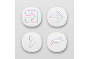Arrow types app icons set
