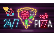 Neon Sign Pizza Cafe