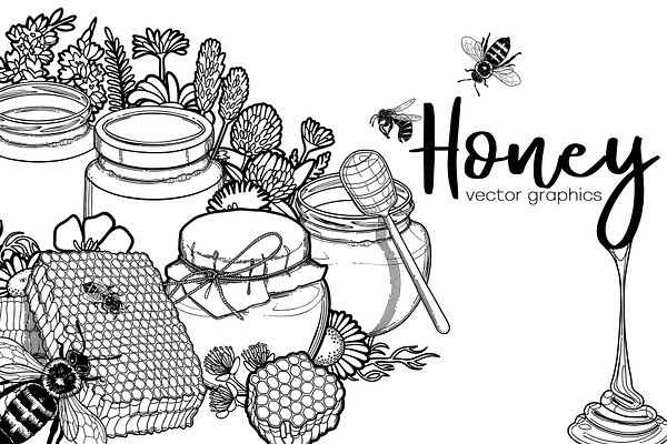 Graphic honey - vector collection