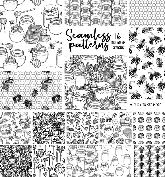 Graphic honey - vector collection in Illustrations - product preview 3