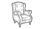 armchair sketch vector illustration