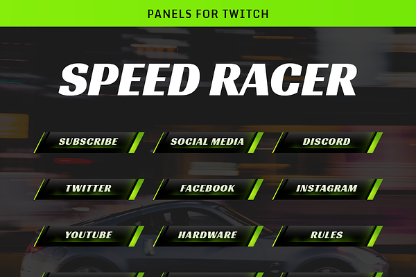 Speed Racer - Panels for Twitch