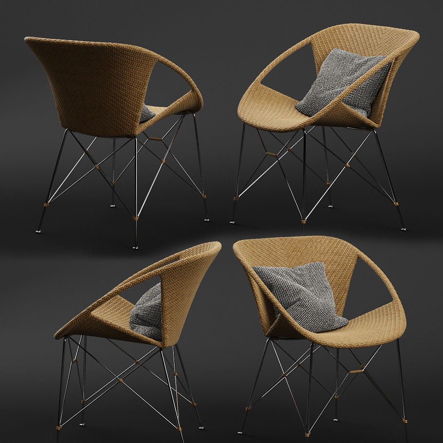 Suki armchair in 3D - product preview 1