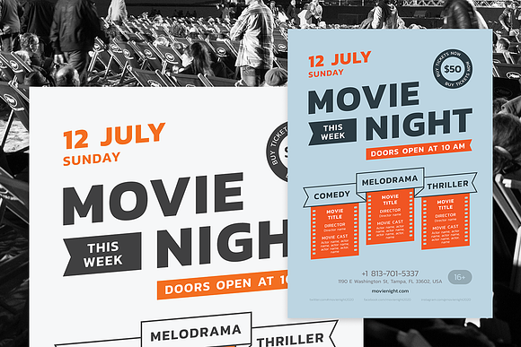Movie Night Poster Template in Flyer Templates - product preview 5