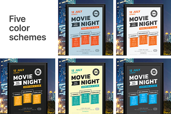 Movie Night Poster Template in Flyer Templates - product preview 9