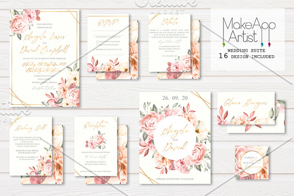 Wedding Invitation Suite - Angela in Wedding Templates - product preview 2