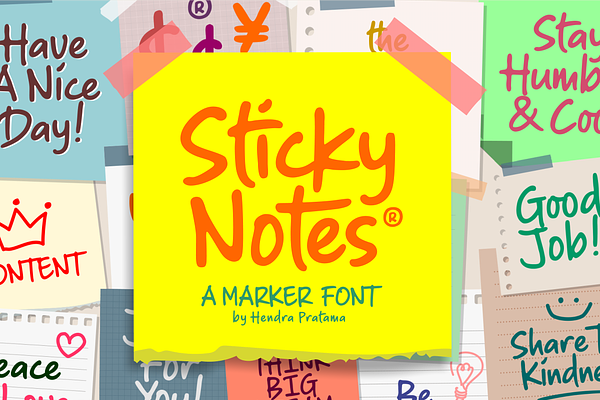 Sticky Notes - Marker Font