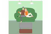 Man and Woman in Living Room