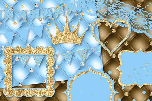 Blue and Gold Party Decorations in Illustrations - product preview 2