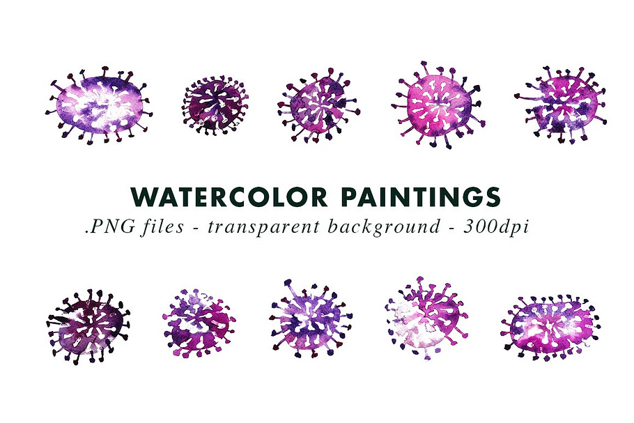 Watercolor Coronavirus Covid-19 in Illustrations - product preview 8