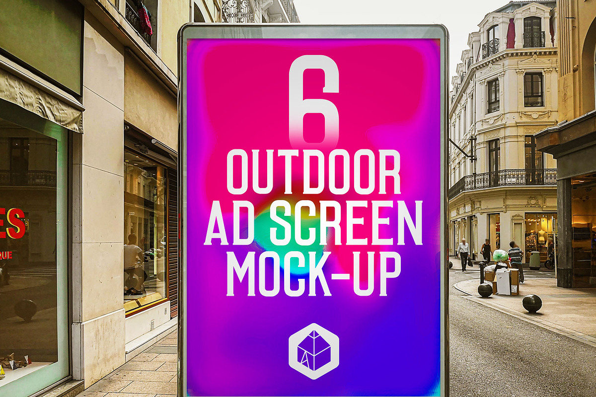 Outdoor Ad Screen MockUps 13 (v.4) in Mockup Templates - product preview 8