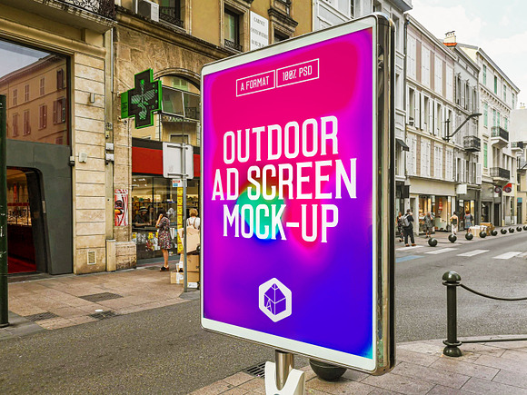 Outdoor Ad Screen MockUps 13 (v.4) in Mockup Templates - product preview 2