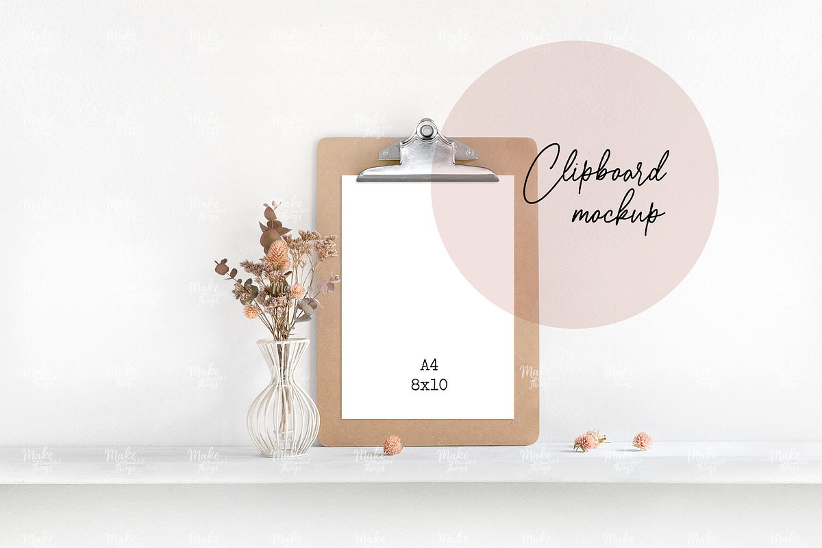 8x10 and A4 Clipboard mockup in Mockup Templates - product preview 8