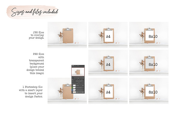 8x10 and A4 Clipboard mockup in Mockup Templates - product preview 2