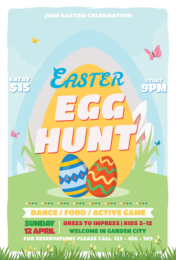 Happy Easter Party Flyer in Flyer Templates - product preview 4