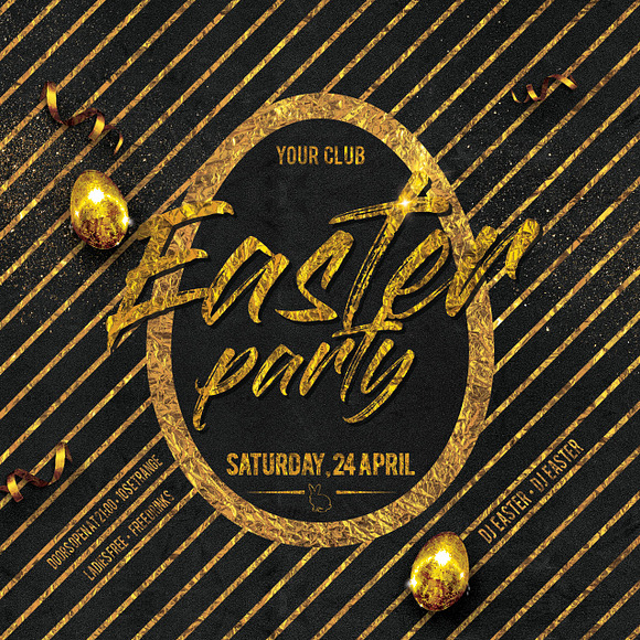 Happy Easter Party Flyer in Flyer Templates - product preview 2