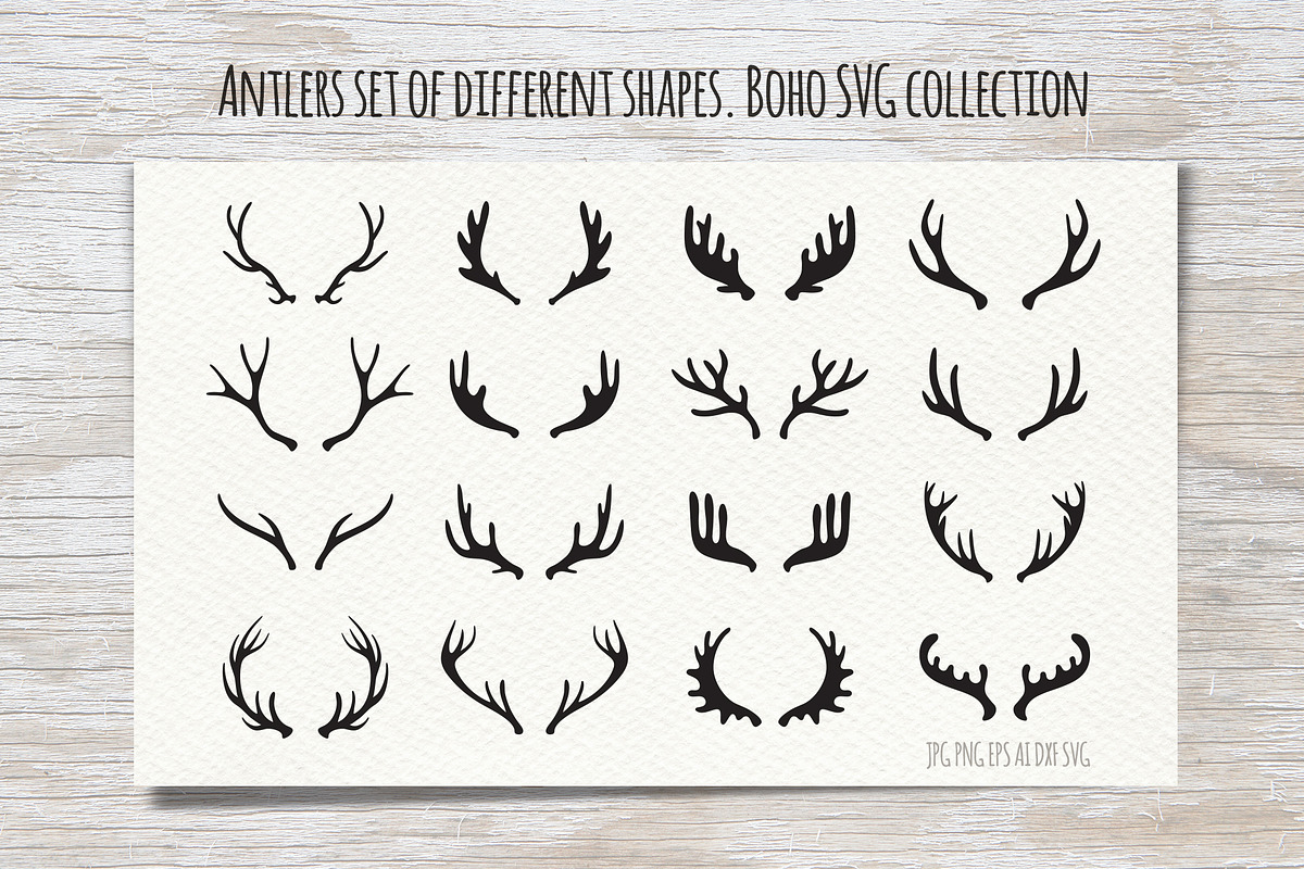 Antlers Set of Different Shapes. SVG in Objects - product preview 8