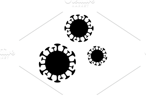 Coronavirus molecules black icon