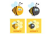 Cute Bee Character Set 2. Collection