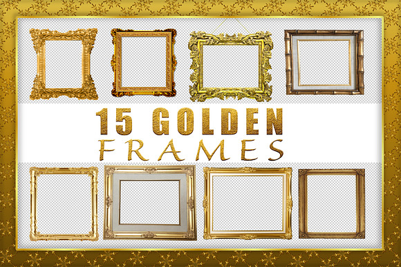 15 Vintage Golden Frame, Separate in Objects - product preview 2