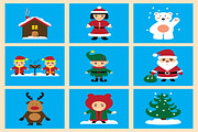 Set of icons New Year and Christmas