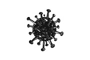 Coronavirus Cell Woodcut Style