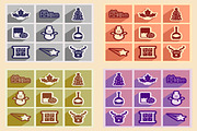 Set of icons New Year and Christmas