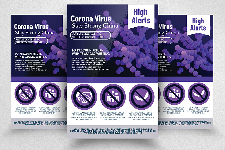 Corona Virus Alert Flyer Template