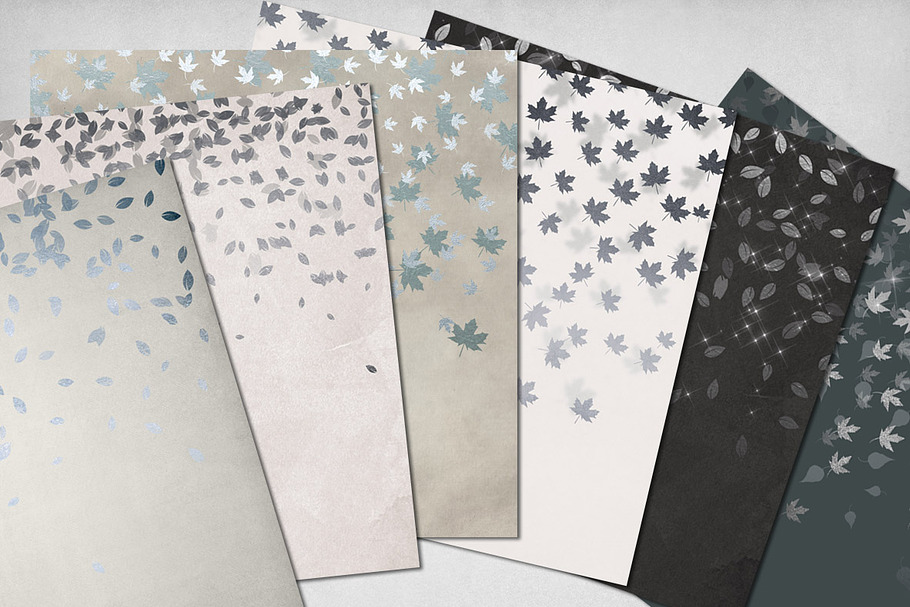 Silver Leaf Digital Papers in Textures - product preview 8
