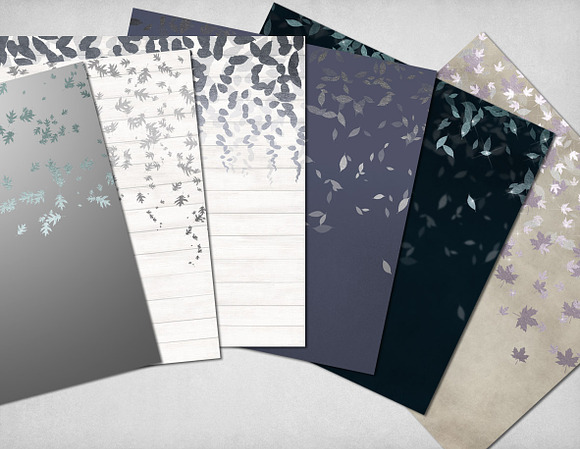 Silver Leaf Digital Papers in Textures - product preview 1