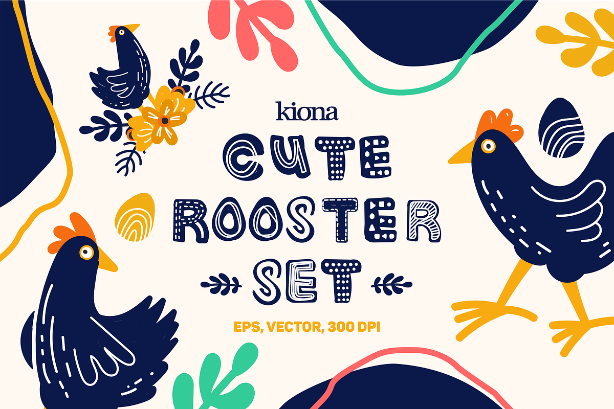 Cute Doodle Rooster Illustrator in Illustrations - product preview 8