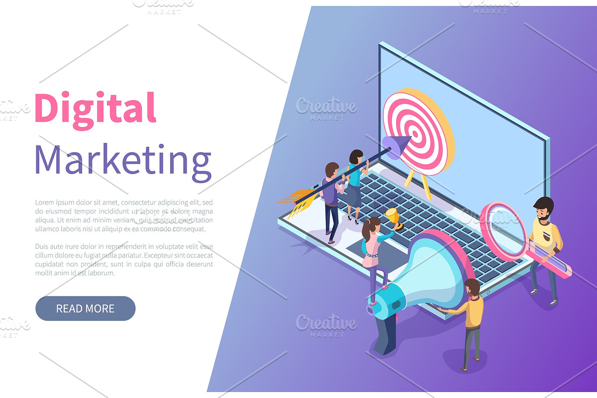 Digital Marketing Online Web Page or in Illustrations - product preview 8