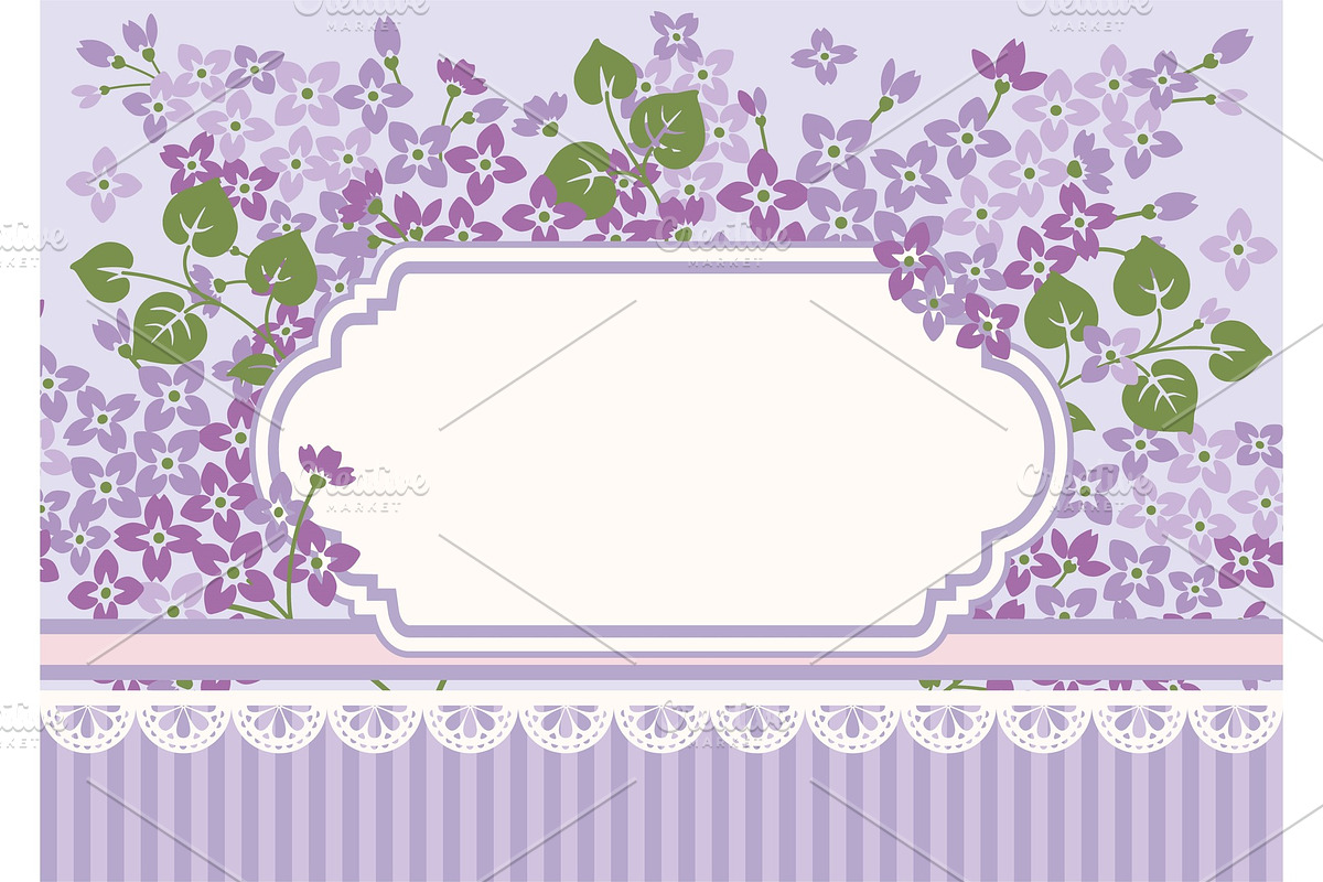 Floral card template with lilac and in Illustrations - product preview 8
