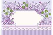 Floral card template with lilac and