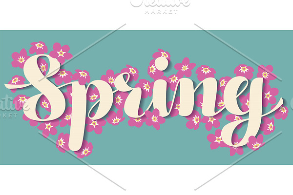 Calligraphic lettering Spring
