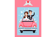 Man and Woman in Auto, Groom and
