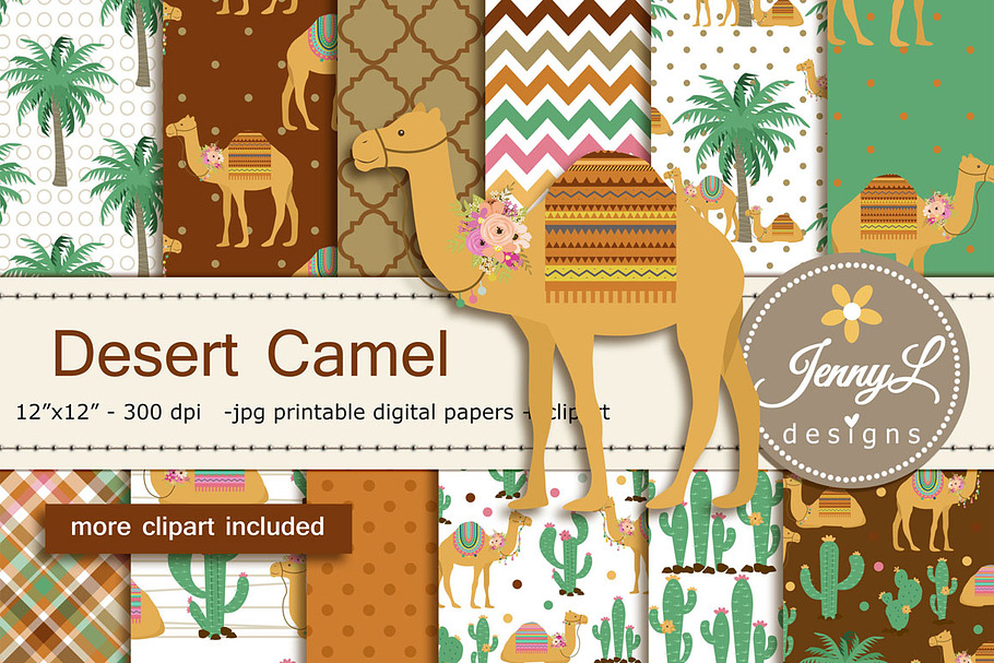 Camel Digital Paper & Clipart