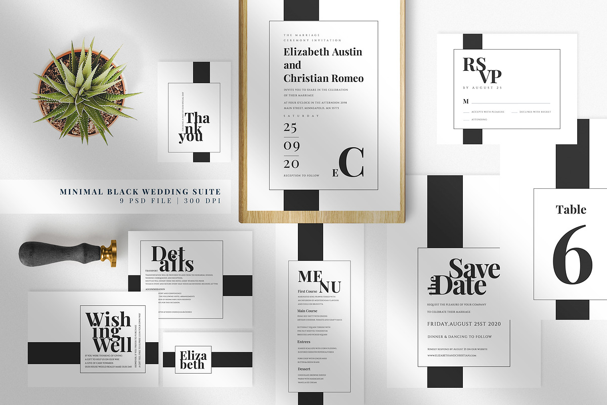 Minimal Black Wedding Suite in Wedding Templates - product preview 8