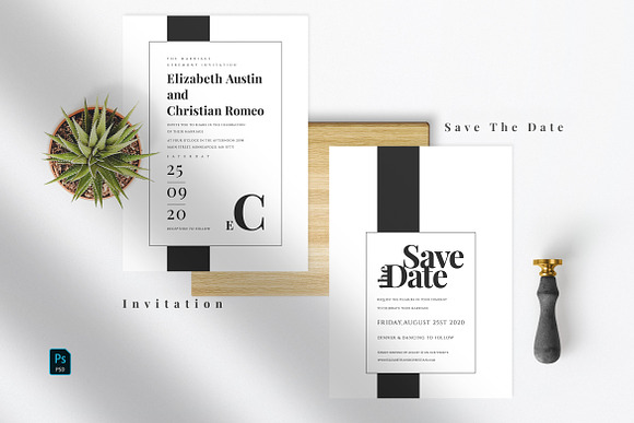 Minimal Black Wedding Suite in Wedding Templates - product preview 1