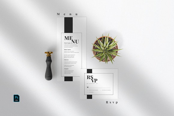 Minimal Black Wedding Suite in Wedding Templates - product preview 2