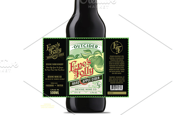 Apple Cider Packaging Label-Line Art in Logo Templates - product preview 1
