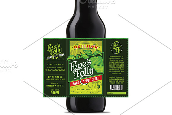 Apple Cider Packaging Label-Line Art in Logo Templates - product preview 2
