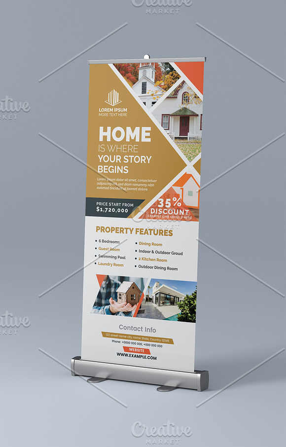 Real Estate Roll-up Banner in Flyer Templates - product preview 1
